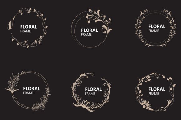 Download Floral Frame Round Shape Emblem Logotype - Premium Resources