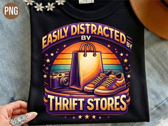 Download Distracted by Thrift Stores Retro PNG - Premium Bundle